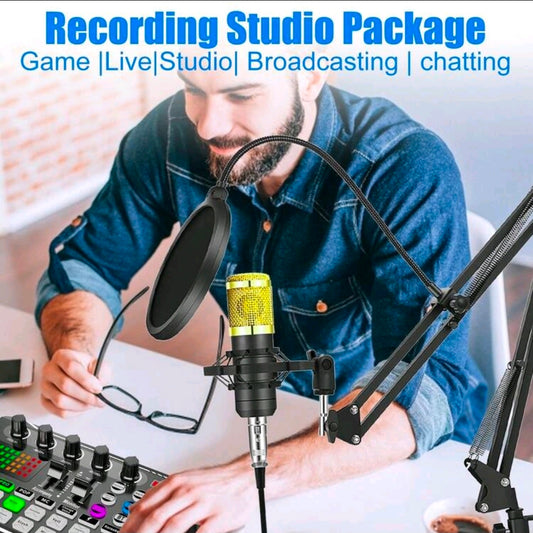Aufnahmestudio-Kit, beinhaltet professionelles Audiointerface und Podcast-Mikrofon, geeignet für Gamer, Podcaster, Aufnahmen, Gesang, Live-Streaming, Kondensator-Mikrofon-Aufnahmestudio-Set