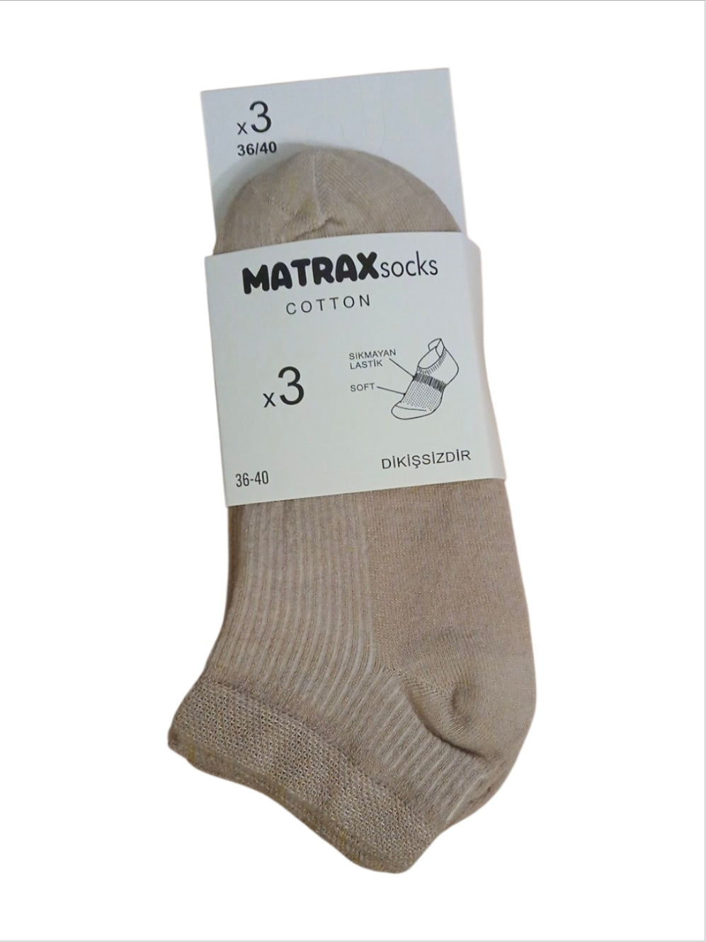 Damen & Herren 3×Socke 85%Cotton