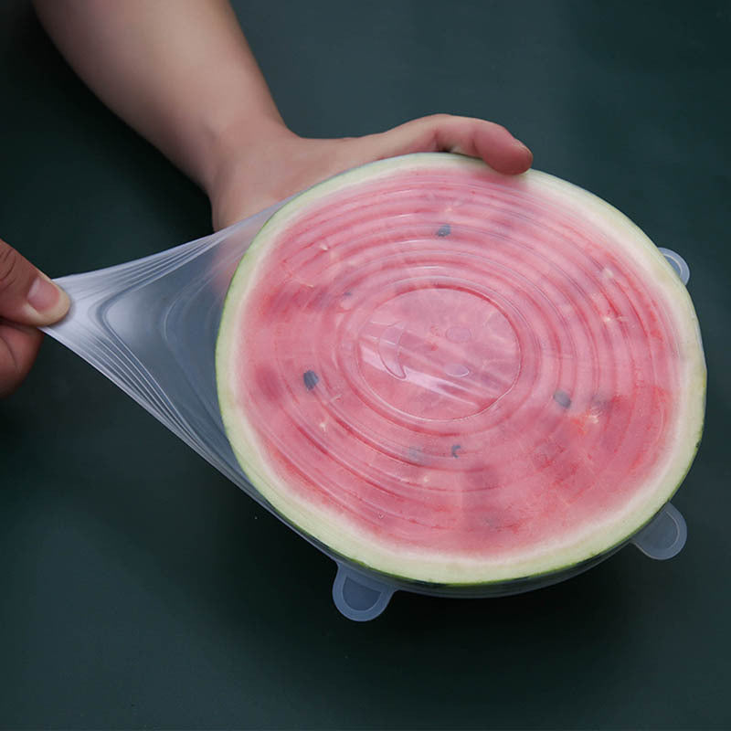Dehnbare Silikon Frischhaltedeckel rund transparent
