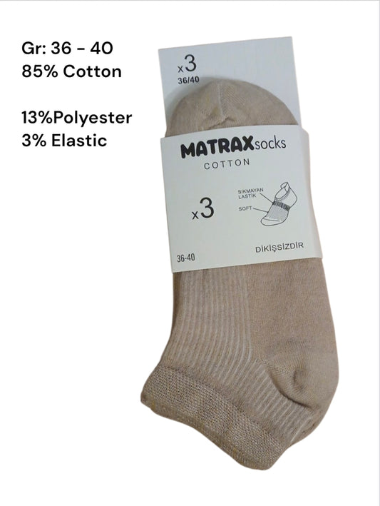 Damen & Herren  3×Socke 85%Cotton