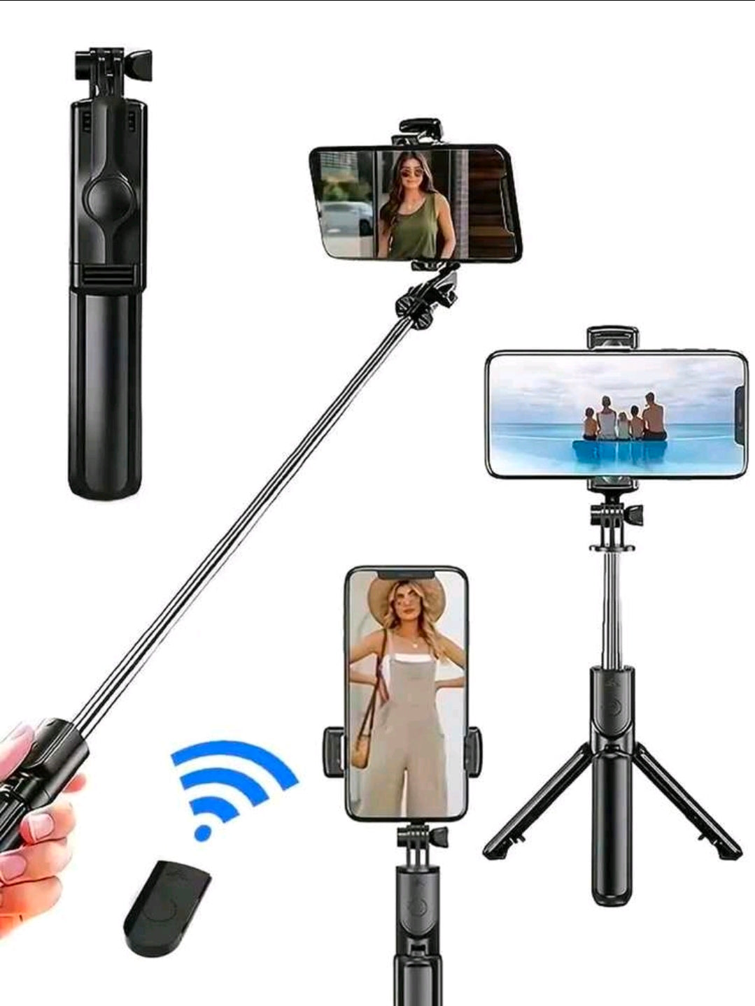 Drehbarer Handgehaltener Mini- Selfei-Sick für Mobieltelefone,  Distanzstabilisator, mit bluetooth ,Selfie-Aiflöser