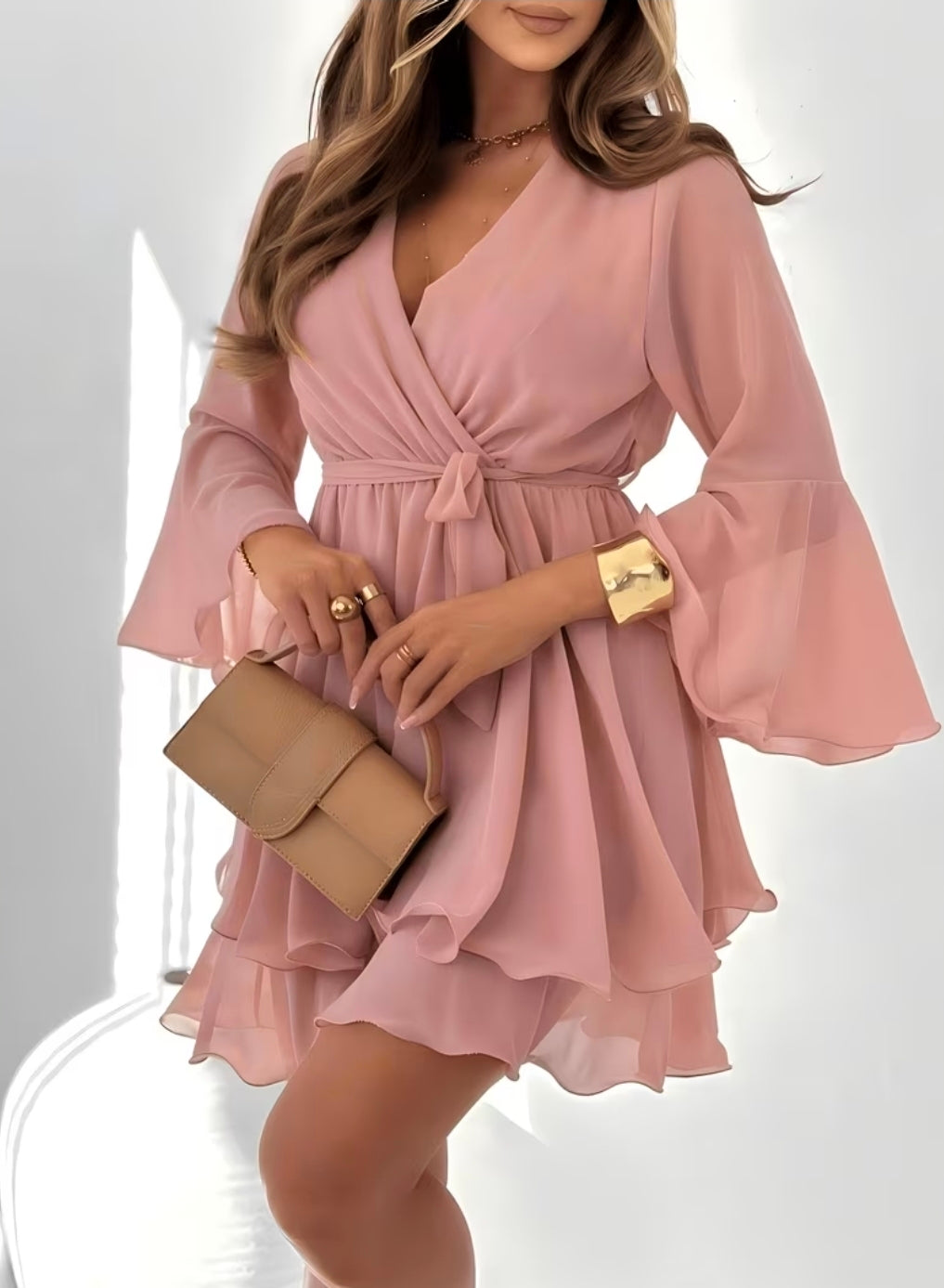 Wunderschönes, feminines Kleid in zartem Altrosa.