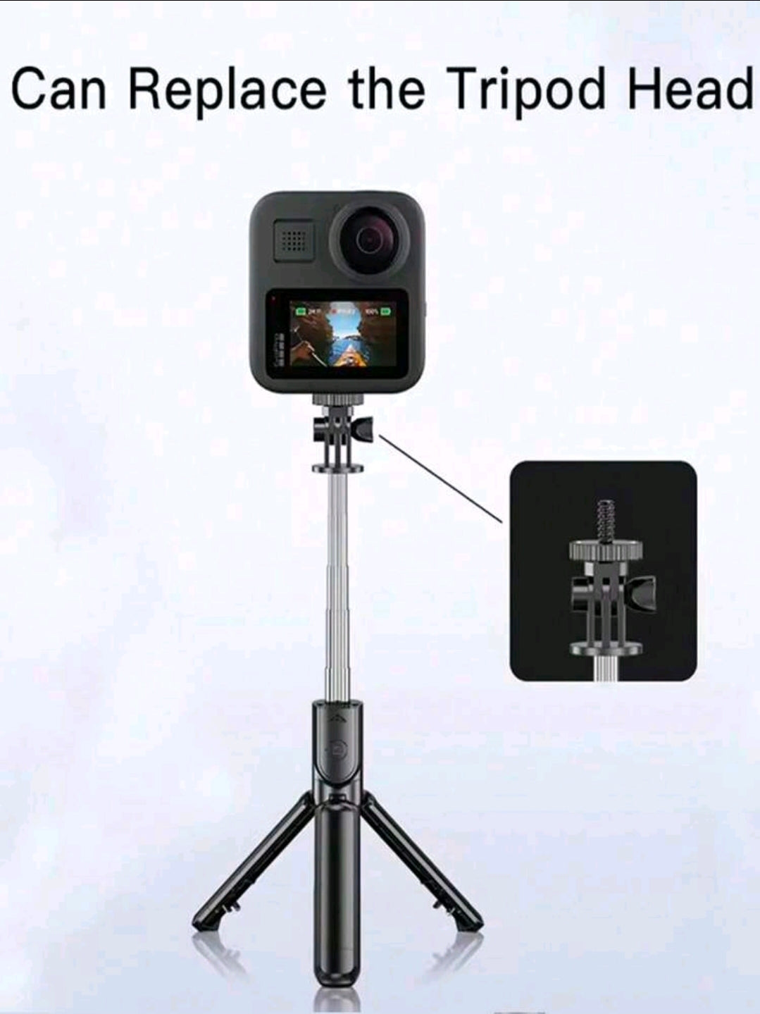 Drehbarer Handgehaltener Mini- Selfei-Sick für Mobieltelefone,  Distanzstabilisator, mit bluetooth ,Selfie-Aiflöser