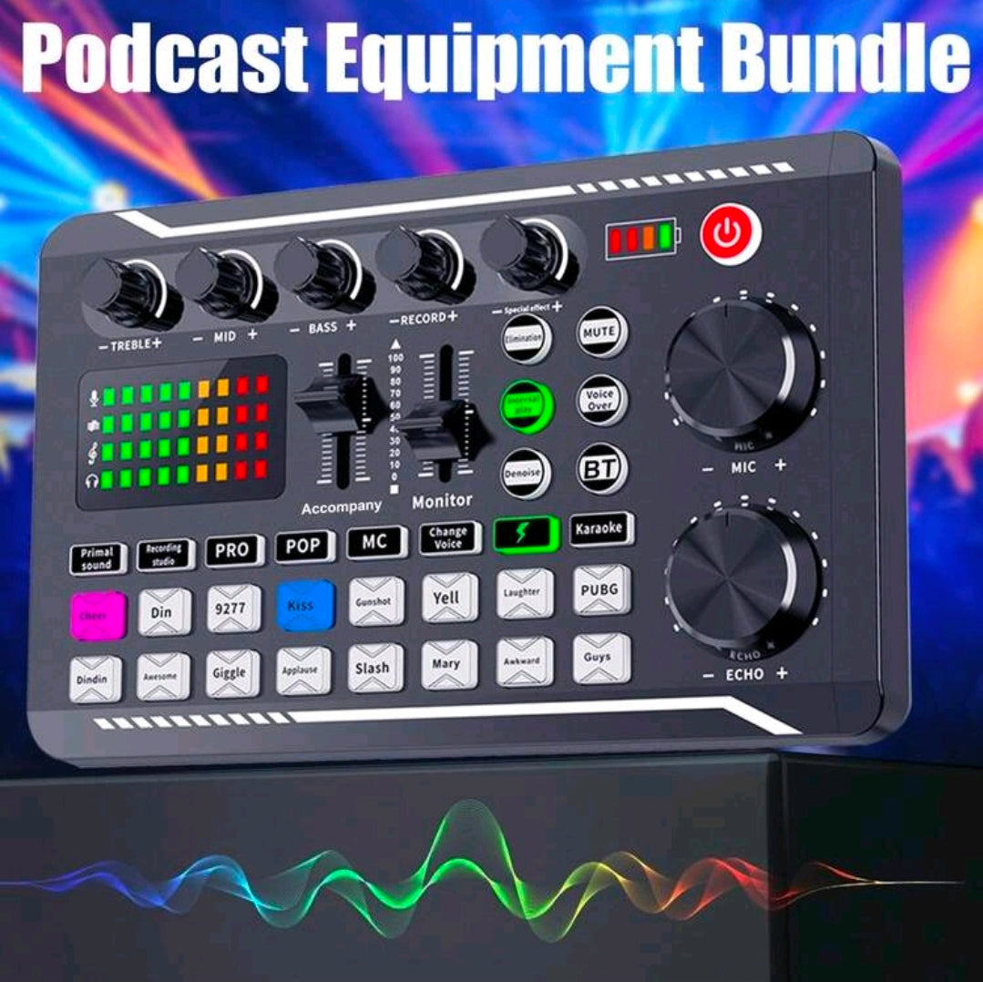 Aufnahmestudio-Kit, beinhaltet professionelles Audiointerface und Podcast-Mikrofon, geeignet für Gamer, Podcaster, Aufnahmen, Gesang, Live-Streaming, Kondensator-Mikrofon-Aufnahmestudio-Set