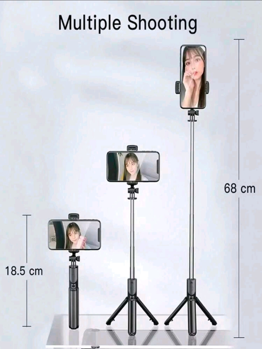 Drehbarer Handgehaltener Mini- Selfei-Sick für Mobieltelefone,  Distanzstabilisator, mit bluetooth ,Selfie-Aiflöser
